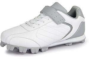 Sooneeya Kids Baseball Cleats - Youth Rubber Molded Softball Cleat - Boys Girls Low Top Athletic Shoes