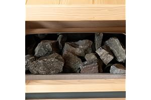 Smartmak Replacement Sauna Rocks, 33 LB Box of Sauna Heater Volcanic Stones for Indoor Outdoor Traditional Steam Saunas