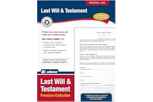 Adams Last Will and Testament, Forms and Instructions, Downloadable Product Details on Packaging, USA Only (LF235) 11x"8.5"x0.13"