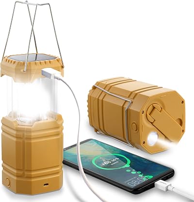 ROCAM LED Solar Camping Light 3000mAh Rechargeable Lantern Hand Crank