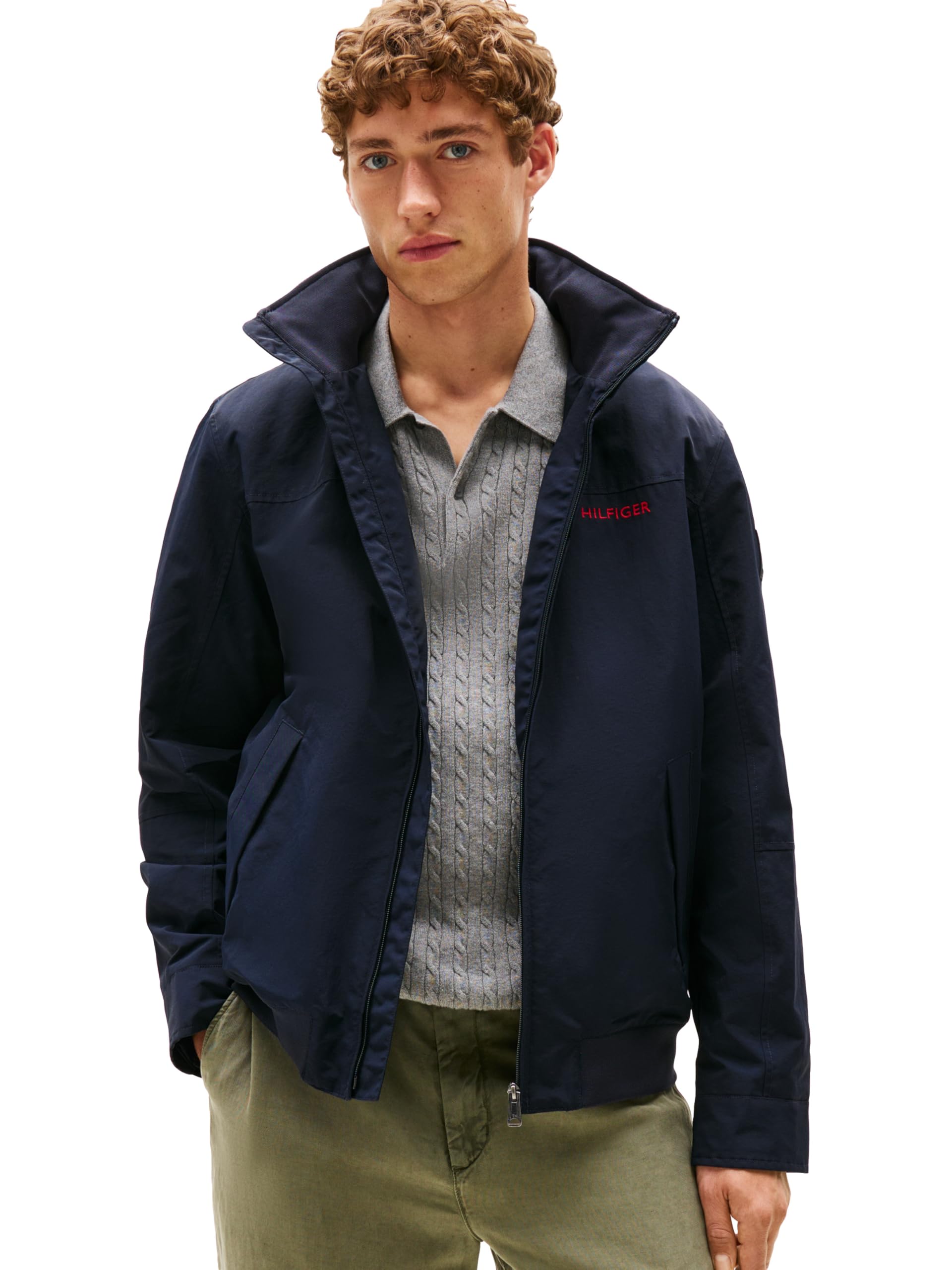 Tommy Hilfiger Men's Lightweight Waterproof Regatta Jacket, Hilfiger Navy Small Image