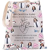 JYTAPP Greys Tv Show Gift Cristina Yang Doctor Tote Bag Cristina Yang Fans Gift Grey's Fans Gift TV Show Canvas Tote Bag