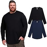 STRONGSIZE Men's Big and Tall Long Sleeve Shirts – Longer Length Long Sleeve Crewneck T-Shirt