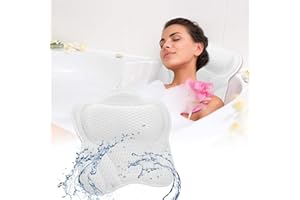 Acalu Luxury Bath Pillow for Tub BathTub Pillow Spa Pillows for Neck Head Shoulders Back Support, 4D Air Mesh Bath Accessorie