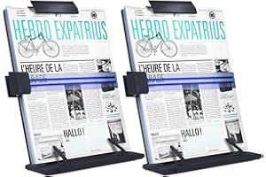 Barelove Desktop Document Holder Paper Stand with 7 Adjustable Positions, Relieve Eyes and Neck Strain, Black Metal Paper Holder Stand for Desk When Typing for A4 Letter, Books, Music Sheet, Textbooks