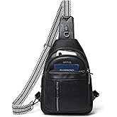 LATMAP 7L Sling Bag For Women Men Backpack Fanny Pack Crossbody Chest Travel Shoulder Belt Bags Purse Handbag PU Leather