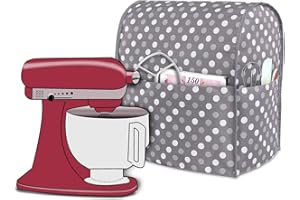 Luxja Dust Cover Compatible with 4.5-Quart and 5-Quart KitchenAid Mixers, Cloth Cover with Pockets for KitchenAid Mixers and 
