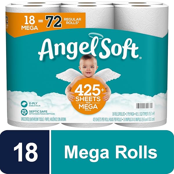 ANGEL SOFT® TOILET PAPER, 18 MEGA ROLLS