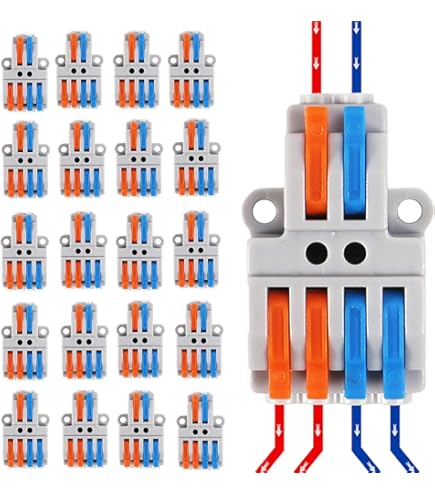 50-Pack Lever Wire Connectors - GKEEMARS 2 Conductor Compact Electrical Connectors Assortment