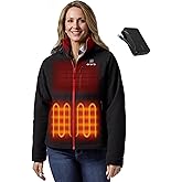 ORORO [Upgraded Battery] Women's Heated Jacket with Heated Collar, Up to 13.5 Hours, Heated Coat with Removable Hood