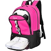 Goloni Youth Soccer Bag,Basketball Bag with Ball Compartment & Shoe Compartment,Backpack for Football Volleyball Basketball