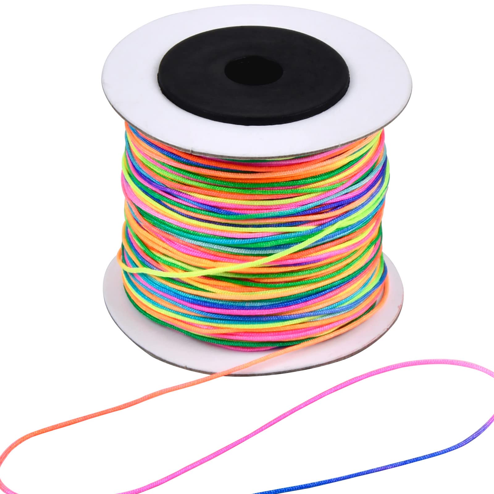Mikihat Cord Beading Thread for Bracelet Making, 100 M/0.8mm, Coloured String for Jewelry Making, Crafting and Braiding