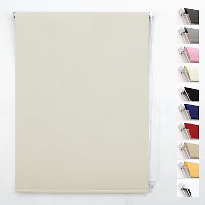 Funky Gadgets Cream Thermal Blackout Roller Blind 60x165 cm Easy Fit