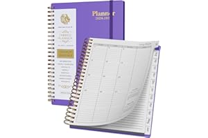 DODOMAGXANADU 2024-2025 Planner -Weekly and Monthly Planner Spiral Bound, Academic Weekly & Monthly Planner July 2024- June 2025, (6.1”x8.5”),Planner 2024 with Tabs, Flexible Hard Cover (Deep Purple)