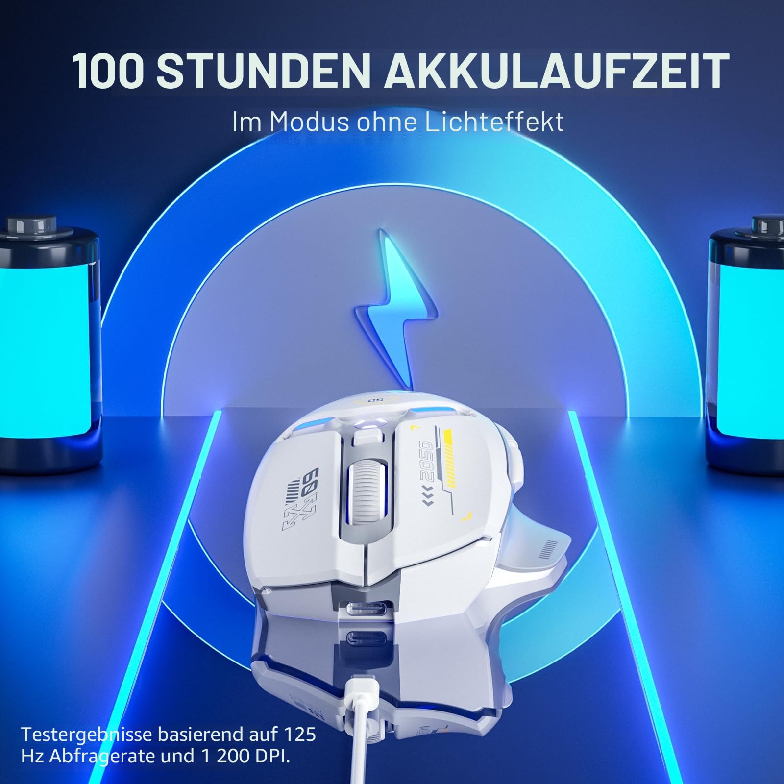 inphic IN9 Gaming Maus kabellos, echte Tri-Mode 2,4G Wireless/Type-C Wired/Bluetooth Maus, 10k DPl, vollständig programmierbar, RGB-Beleuchtung, Hyperspeed wiederaufladbare Funkmaus für Laptop PC 9