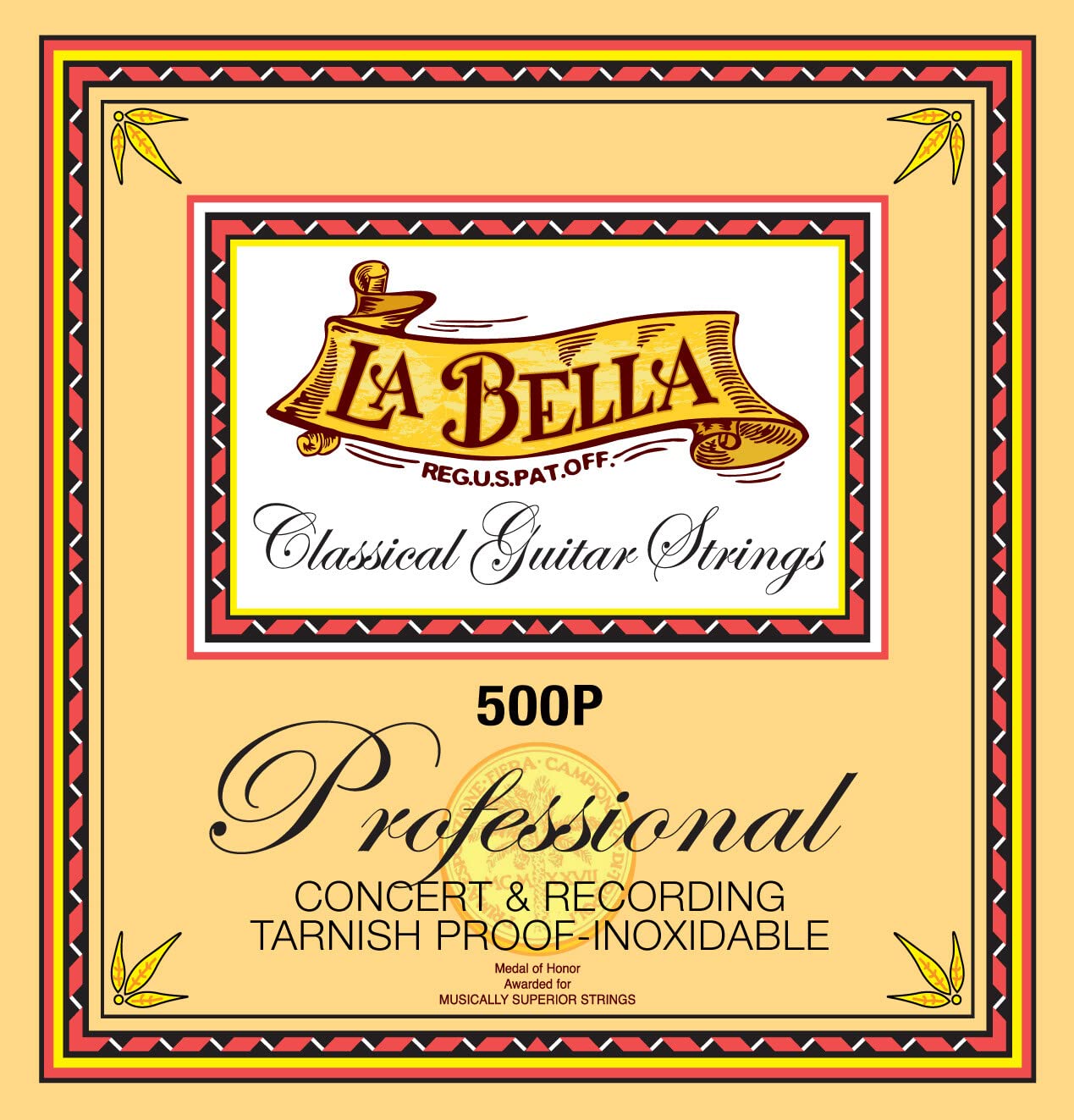 La Bella 500P Professional Concert & Recording Tarnish Proof-Inoxidable Medium Classical Guitar Strings 29-43