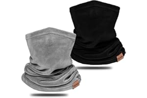 DYMEX Neck Warmer Winter Neck Gaiter Face Mask Balaclavas for Women Men, Soft Fleece Face Cover Mask for Skiing Motorcycle-2 Pack