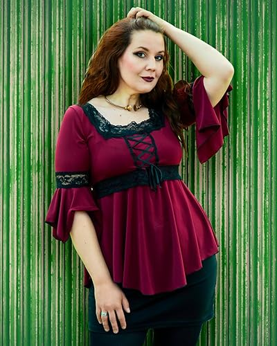 Dare to Wear Renaissance Corset Top: Victorian Gothic Boho Women's Plus Size Peasant Festival Fair Cosplay Lac