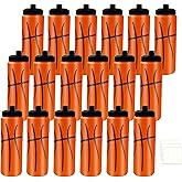 TANEMUDO 16 Pcs Basketball Water Bottle 20 oz with 3 Pcs Label Squeeze Water Bottles Reusable Sports Drink Bottle basketball Accessories for Sports Party Gifts
