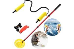 Leitee 2 Pcs Ice Fishing Safety Picks Kit Retractable Ice Safety Pick with Whistle Winter Scooper with Long Handle Emergency Gear Accessories for Sled