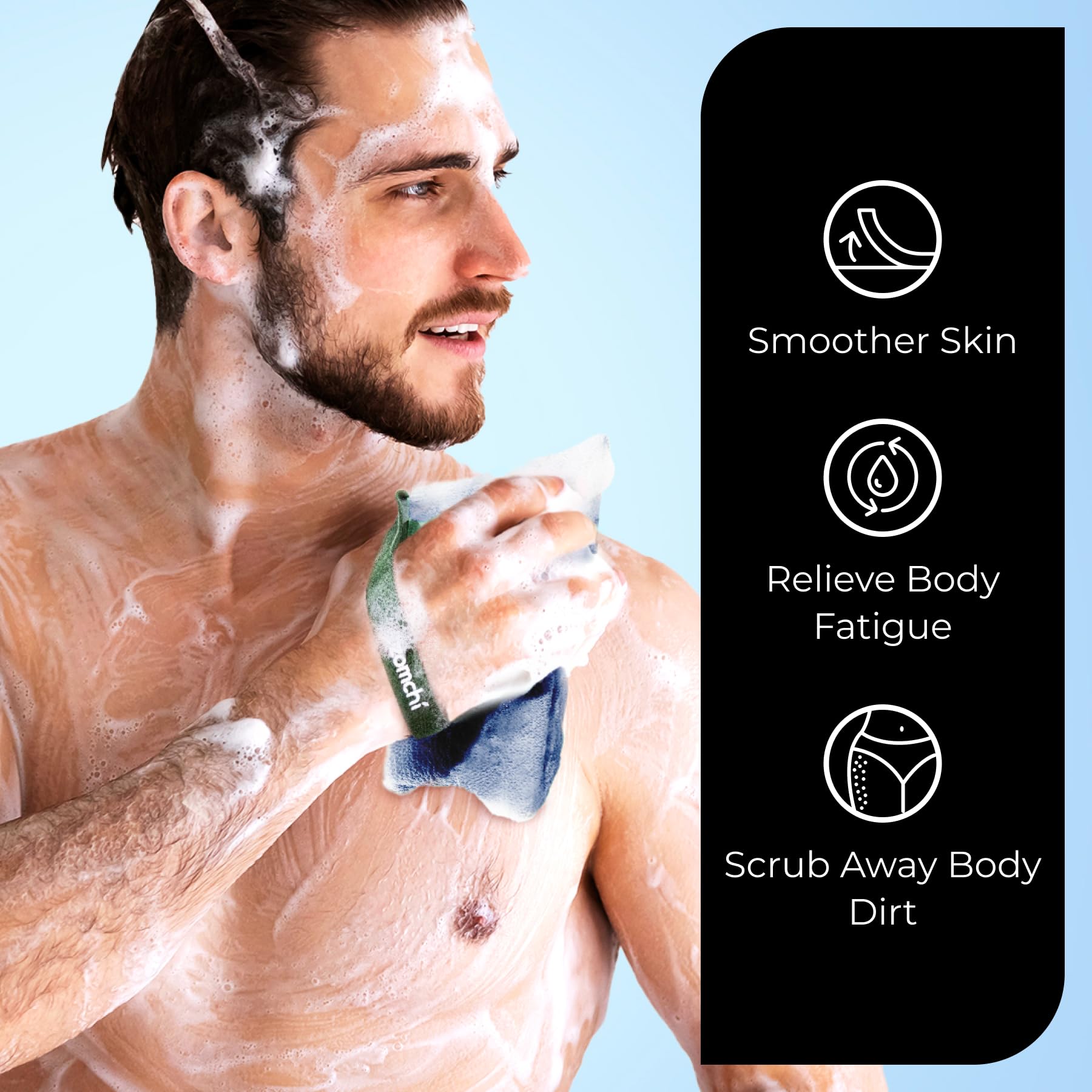 ZOMCHI 2 Pieces Soap Bags for Soap Bars with Different Roughness, Exfoliating Soap Saver Bags, Soap Pouch for Body Wash (Blue)