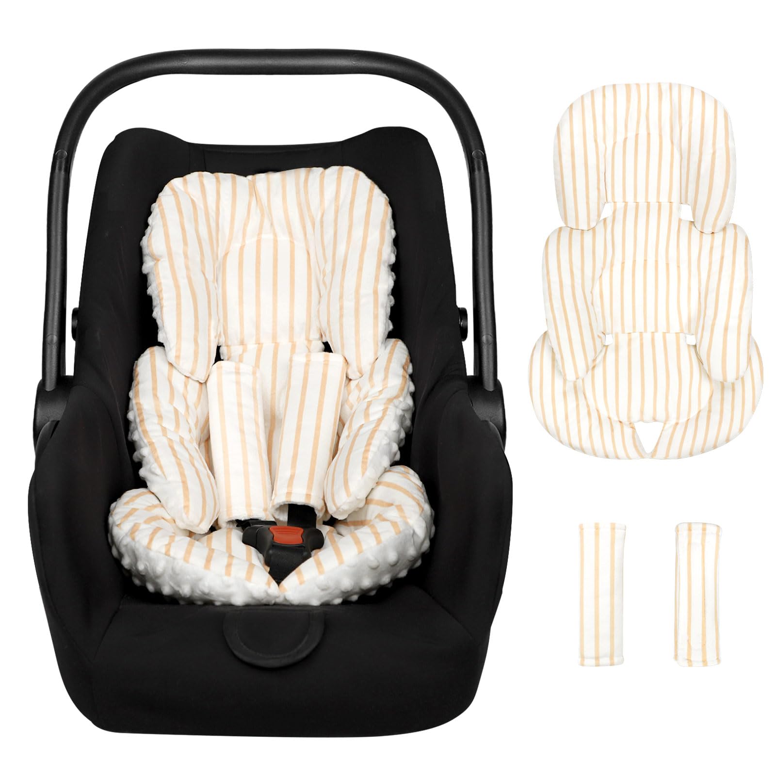 CARUILI Infant Car Seat Insert Cushion, Super Soft Baby Car Seat Head ...