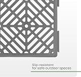 FiNeWaY 9pc Garden Plastic Tiles Interlocking Grey Non-Slip Weatherproof view 4