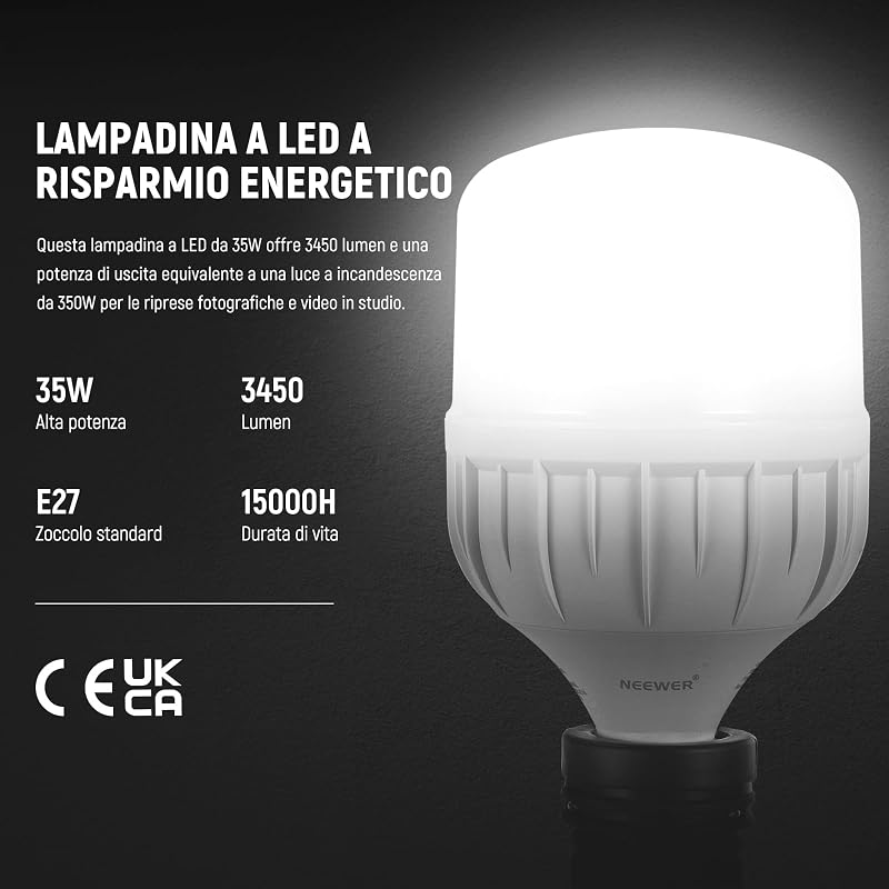 Kit di Illuminazione Softbox Equivalente a 700W, Confezione da 3 Lampadine LED 5700K, Softbox 61x61 cm con Attacco E26, Kit di Illuminazione Continua per Fotografia e Studio Fotografico