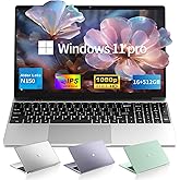 SAGAWHALE 2026 Laptop Computer 15.6" FHD IPS Display, 16GB RAM 512GB SSD, 4-Core N150 Processor up to 3.6GHz, with Win 11 Pro, Thin & Light 3.52lbs, Backlit Keyboard, Silver