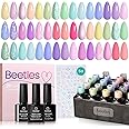 Beetles Pastel Gel Nail Polish Kit,20 Color Spring Macaron Colors Bright Pink Green Nail Art Spring Gel Polish Set with Base Gel Glossy & Matte Top Coat Soak off Uv Pastel Gel Polish Gift for Women