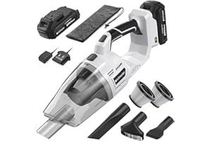 BIELMEIER 20V Cordless Hand Vacuum, Small Handheld Power Vacuum Cleaner, Portable Shop Vac Wet/Dry with 2.0Ah Battery, Charger, 2 Filters for Home, Boat, Workshop, Car, Pet Hair, Furniture