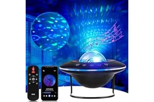 LooEooDoo Star Projector, Galaxy Starry Projection Lamp, Bluetooth Speaker Aurora Lighting with Timer and Remote Control, LED Sky Night Light for Kids Bedroom, Gaming Decor, Home Theater, Ceiling