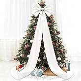 75x18 White Giant Satin Bow - Christmas Tree Topper, Oversized Ornament for Xmas/Wedding/Party/Baby Shower Supplies Backdrop Hanging Decoration