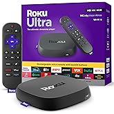 Roku Ultra - Ultimate Streaming Player - 4K Streaming Device for TV with HDR10+, Dolby Vision & Atmos - Bluetooth & Wi-Fi 6- Rechargeable Voice Remote Pro with Backlit Buttons - Free & Live TV