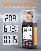 TopTes TS-301 Anemometer Wind Speed Meter Orange 2.26in Backlit Display view 6