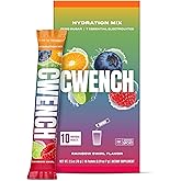 CWENCH HYDRATION Mix Rainbow Swirl 10 Count – Zero Sugar Electrolyte Drink Packets with B Vitamins and Amino Acids, NSF Certified for Active Lifestyles, Convenient Single-Serve Hydration Pack