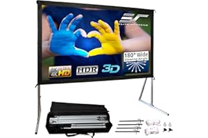 Elite Screens Yard Master 2, 90 inch Outdoor Projector Screen with Stand 16:9, 8K 4K Ultra HD 3D Fast Folding Portable Movie 