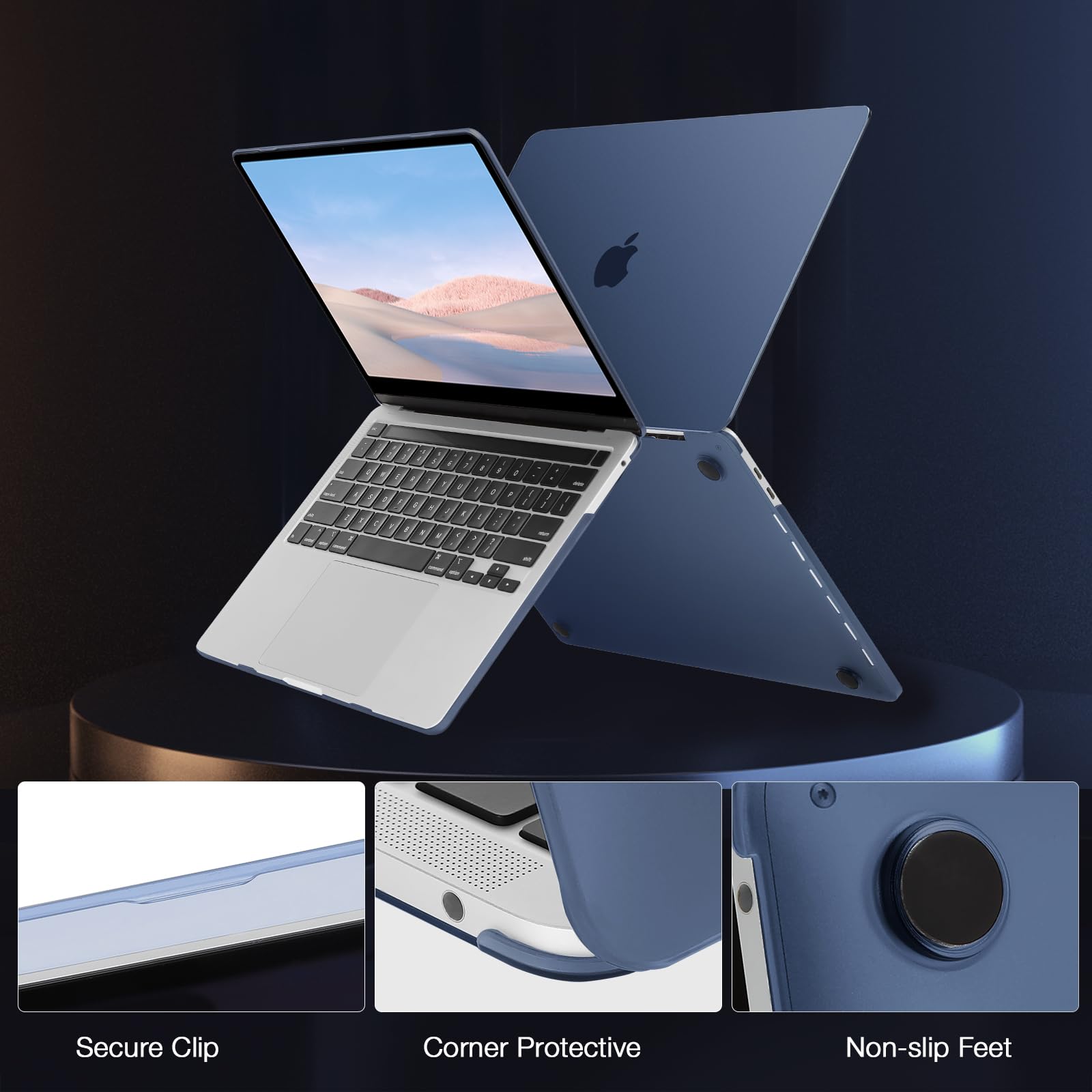 MOSISO Compatible MacBook Pro 13 Inch Case M2 2024-2016 A2338 M1 A2251 A2289 A2159 A1989 A1708 A1706 Ultra Thin Slim Natural Original Color Protective Case Plastic Hard Shell Cover (Midnight Blue)
