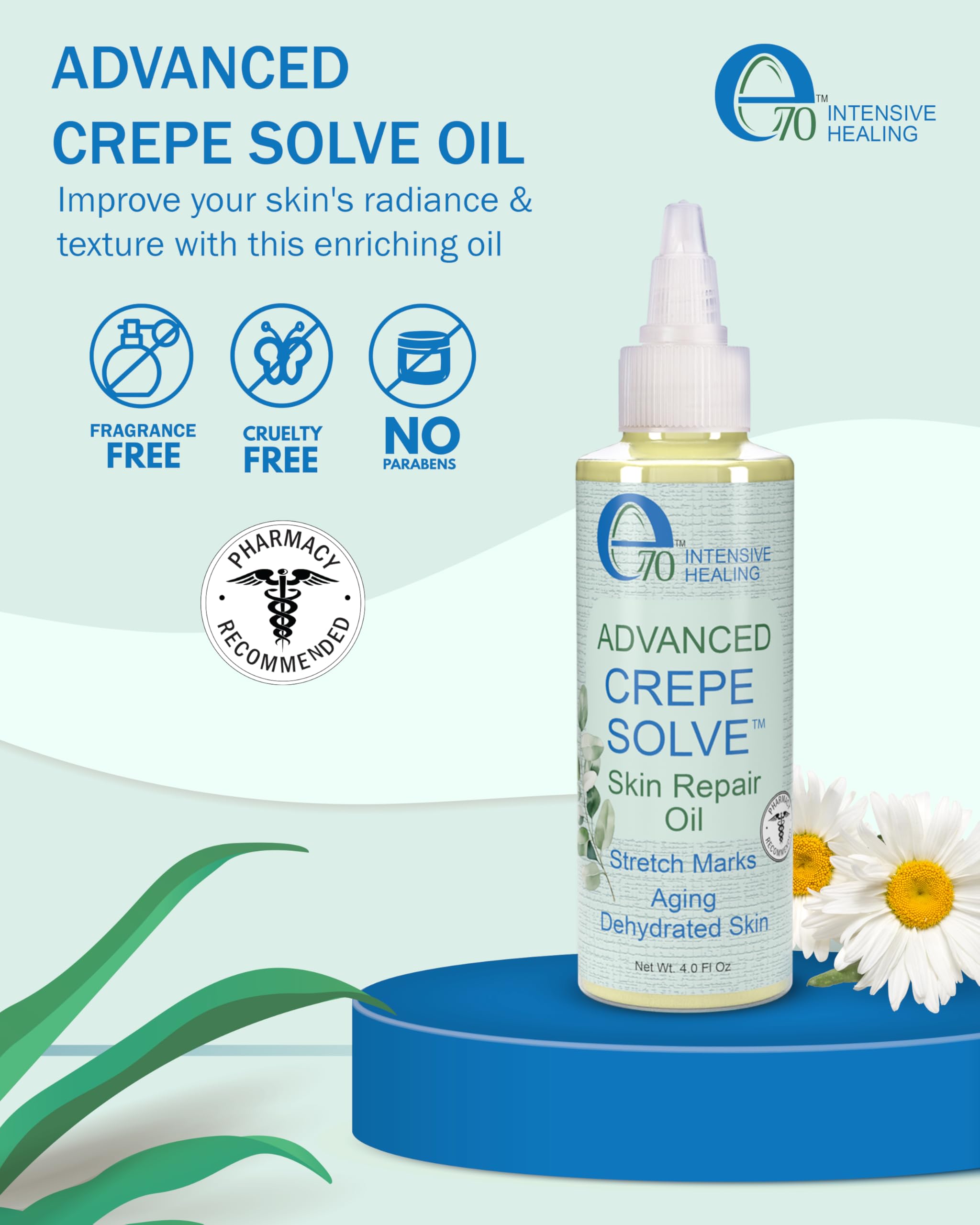 Crepe Cream & Firming Oil Crepe Skin Set, Women & Men - with Natural Oils, Licorice Root & Chamomile Extract - Crepey Skin Tightening Cream & Oil for Body, Made in USA