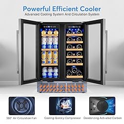 Wine and Beverage Refrigerator with Glass