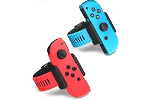 Narati Wrist Bands for Just Dance 2025 2024 2023 2022 2021 Switch, Adjustable Size Silicone Wrist Straps Compatible with Joy Cons & Switch OLED Model, 2 Pack for Adults and Children
