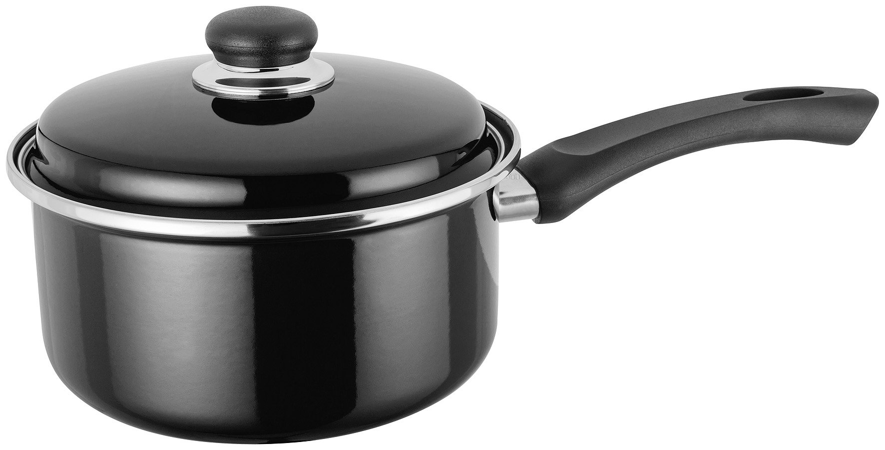 Judge Essentials Enamel, 20cm Saucepan, 3L, Non-Stick, Black