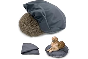 PANABANA Dog Bed Cover Waterproof Replacement Machine Washable Covers for 36x36 Inch Dog Bed Heavy Duty Scratch Resistant Mattress Protector Pet Bed Round Grey Cover Only