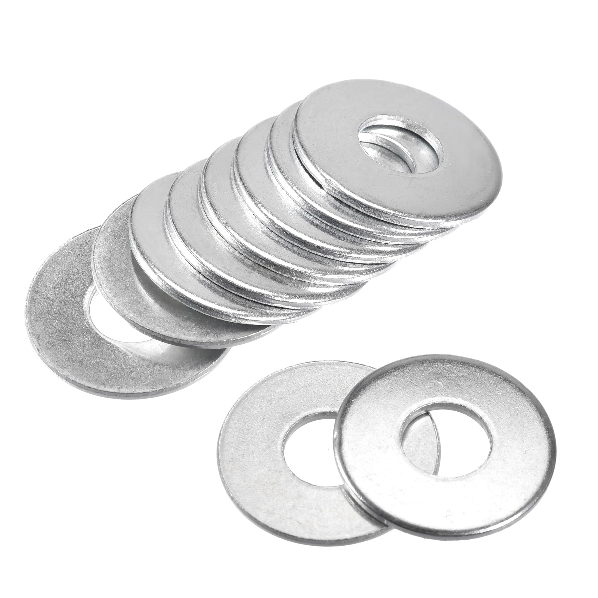 sourcing map 30mm x 12mm x 2mm Carbon Steel Flat Washer for Screw Bolt 100Pcs