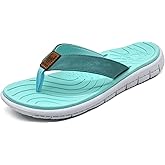 KuaiLu Womens Casual Flip Flops with Comfortable Arch Support Yoga Mat Summer Beach Walking Thong Cushion Sandals Lightweight Flats Non-Slip Shoes Indoor Outdoor