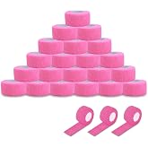 EZ Tattoo Grip Tape - 24PCS (1inch x 5 Yard) Pink Self Adhesive Bandage for Wrist & Ankle Sprain Swelling, Disposable Roll Tattoo Grip Tube Tape for Tattoo Machine and Tattoo Supplies Pet Bandage