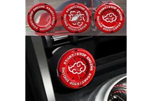 AMOHOMA Spin Push Button Start Covers, Rotate Car Ignition Button, One Key Start Cover for Car and Motorcycle (Anime-Red 10)