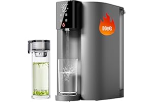 [ Instant Hot ] Waterdrop C1-G Countertop Reverse Osmosis System, NSF/ANSI 58&372 Certified, 6 Stage Hot RO Water Filter, No Installation Required, 3:1 Pure to Drain, Glass Bottle Included