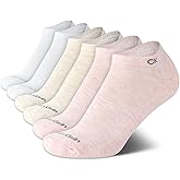 Calvin Klein Womens No Show Socks - 6 Pack Lightweight Cotton Blend Cushioned Low Cut Tab Ankle Socks for Sneakers & Loafers