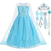 Ytanhr Princess Blue Costumes for Little Girls Dress Up Cosplay Fancy Halloween Carnival Christmas Party Birthday Outfit
